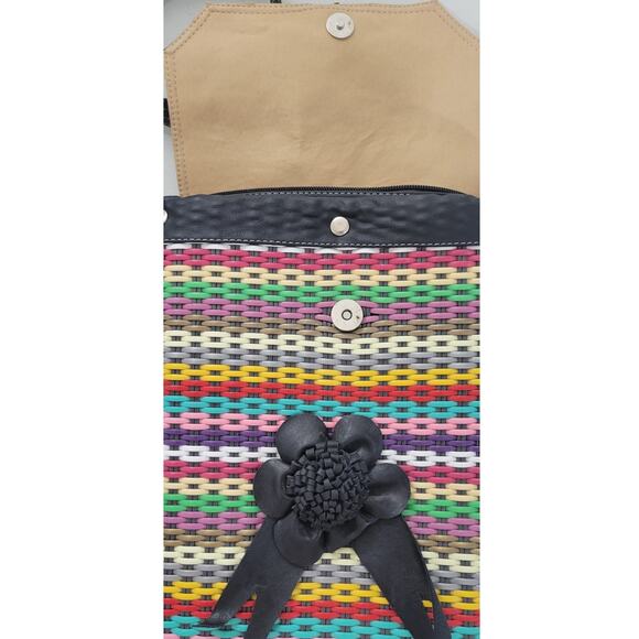 Colorful Crossbody Purse with Flower Boho Hippie Rocker Punk Handbag Funky Cute - Picture 6 of 11